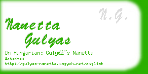 nanetta gulyas business card